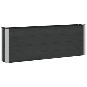 vidaXL Zahradn&iacute; vyv&yacute;&scaron;en&yacute; z&aacute;hon Čern&aacute; 200 x 30 x 72 cm WPC a hlin&iacute;k