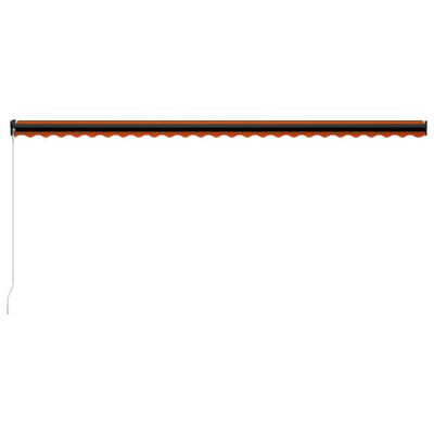 vidaXL Ručně zatahovací markýza 600 x 300 cm oranžovo-hnědá