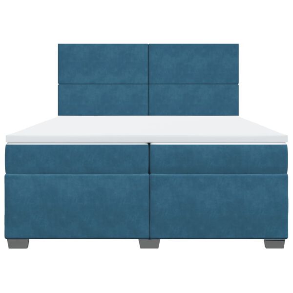 vidaXL Box spring postel s matrac&iacute; modr&aacute; 200 x 200 cm samet