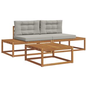 vidaXL Venkovn&iacute; pohovkov&aacute; souprava 3 Kus Př&iacute;rodn&iacute; a světle &scaron;ed&aacute;