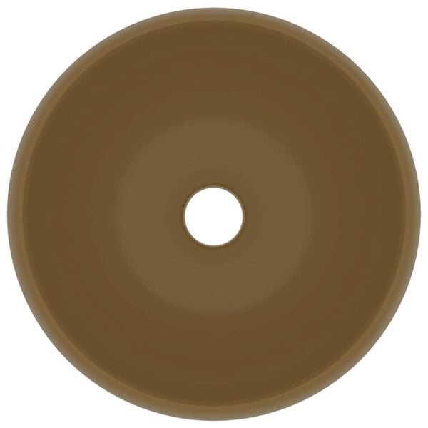 vidaXL Luxusn&iacute; umyvadlo kulat&eacute; matn&eacute; kr&eacute;mov&eacute; 40 x 15 cm keramick&eacute;