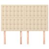 vidaXL Čelo postele kr&eacute;mov&eacute; 144x5x118/128 cm l&aacute;tkov&eacute;