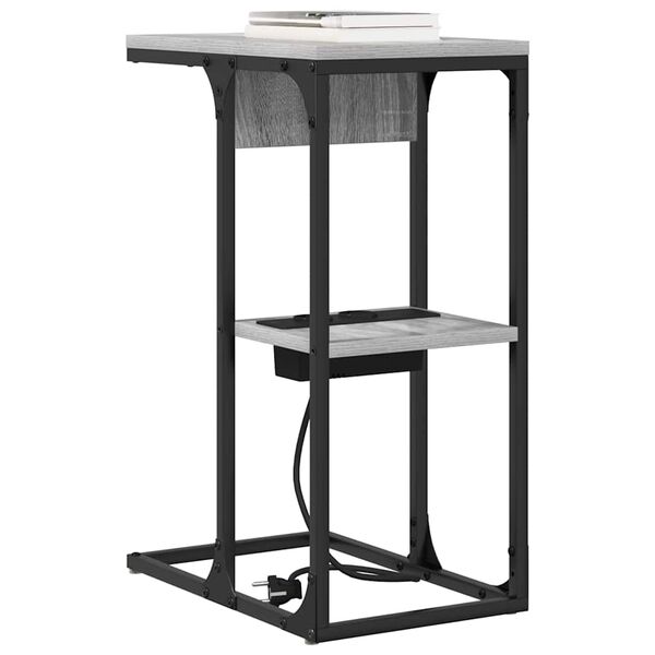 vidaXL Nočn&iacute; skř&iacute;ňka &Scaron;ed&aacute; Sonoma 41,5 x 26 x 60,5 cm kompozitn&iacute; dřevo