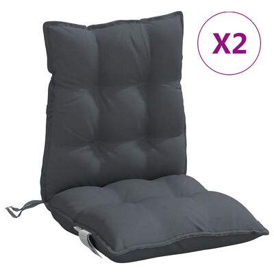 vidaXL Podušky na židli s nízkým opěradlem 2 ks antracitové oxford