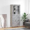 vidaXL Skř&iacute;ň highboard betonově &scaron;ed&aacute; 69,5x34x180 cm kompozitn&iacute; dřevo