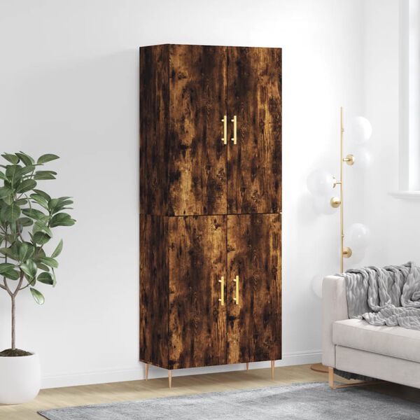 vidaXL Skř&iacute;ň highboard kouřov&yacute; dub 69,5 x 34 x 180 cm kompozitn&iacute; dřevo