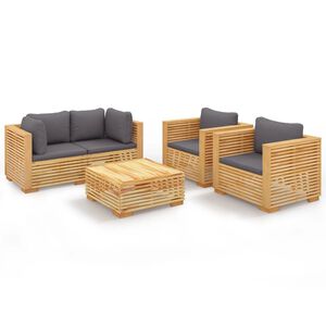 vidaXL 5d&iacute;ln&aacute; zahradn&iacute; sedac&iacute; souprava s podu&scaron;kami masivn&iacute; teak