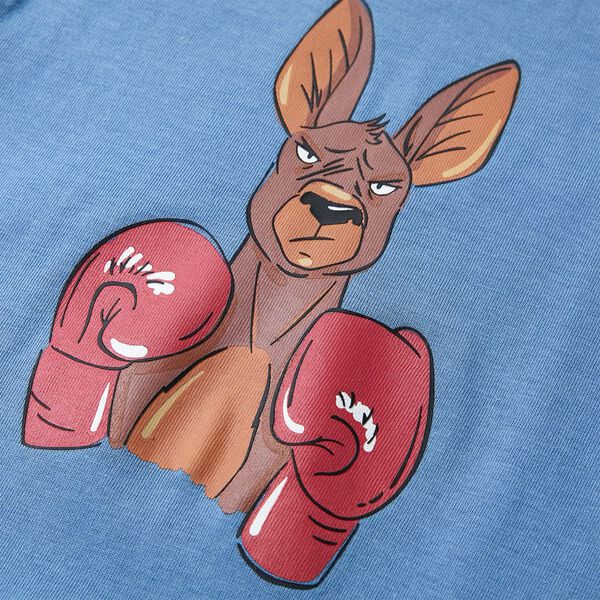 Dětsk&eacute; tričko s kr&aacute;tk&yacute;m ruk&aacute;vem středně modr&eacute; 140