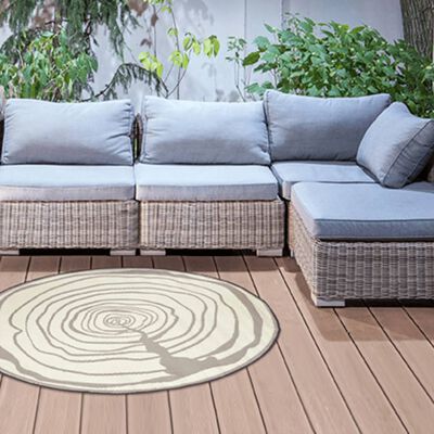 Esschert Design Venkovní koberec prům. 170 cm letokruhy