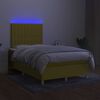 vidaXL Box spring postel s matrac&iacute; a LED zelen&aacute; 120 x 200 cm textil