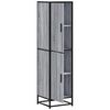 vidaXL Skříň highboard šedá sonoma 35,5x35x139 cm kompozit a kov