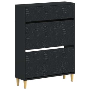 vidaXL Skř&iacute;ň na obuv DELFT 78 x 24 x 103 cm Kompozitn&iacute; dřevo Čern&aacute;