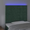 vidaXL Čelo postele s LED tmavě zelen&aacute; 100x5x118/128 cm samet