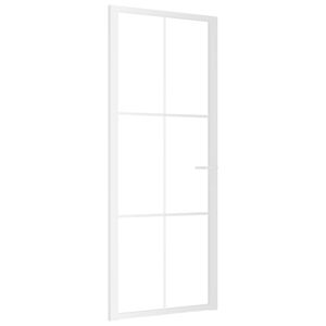 vidaXL Interi&eacute;rov&eacute; dveře 83 x 201,5 cm b&iacute;l&eacute; ESG sklo a hlin&iacute;k