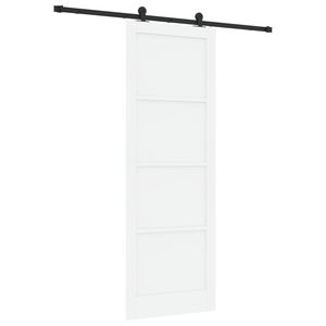 vidaXL Posuvn&eacute; dveře B&iacute;l&aacute; a čern&aacute; 83 x 232 cm Masivn&iacute; borovicov&eacute; dřevo