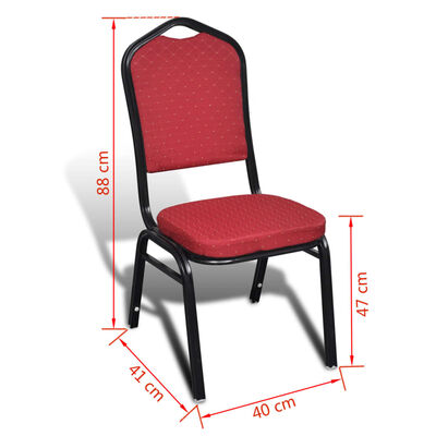 vidaXL Jídelní židle 30 ks červené textil