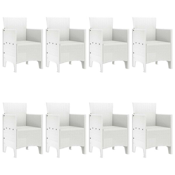 vidaXL Zahradní jídelní souprava 9 pcs Bílá Ratan Polt