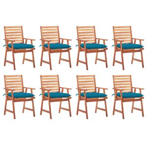 vidaXL Zahradn&iacute; j&iacute;deln&iacute; židle 8 ks s podu&scaron;kami masivn&iacute; ak&aacute;ciov&eacute; dřevo