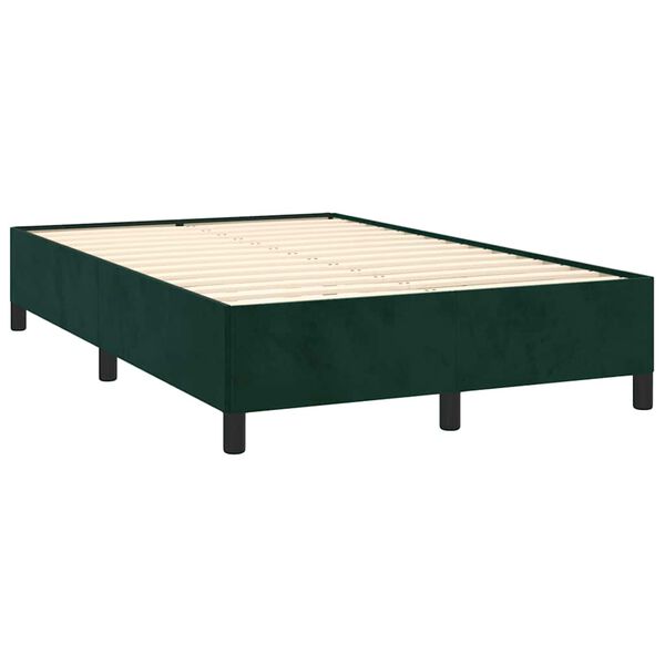 vidaXL Box spring postel s matrac&iacute; tmavě zelen&aacute; 120x190 cm samet