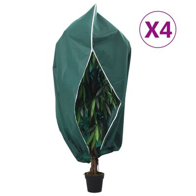 vidaXL Ochranné návleky na rostliny na zip 4 ks 70 g/m² 1 x 1,55 m