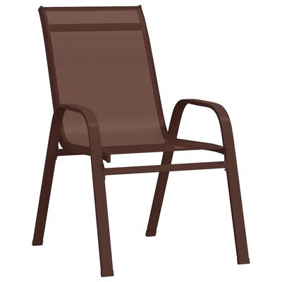 vidaXL Stohovatelné zahradní židle 4 ks hnědé textilenová tkanina