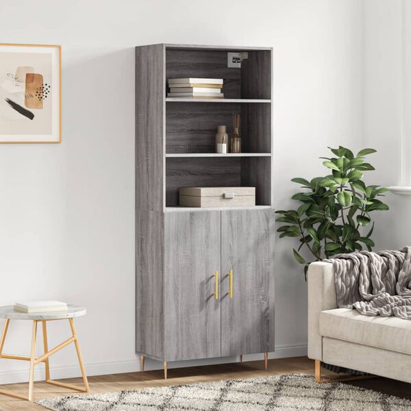 vidaXL Skř&iacute;ň highboard &scaron;ed&aacute; sonoma 69,5 x 34 x 180 cm kompozitn&iacute; dřevo