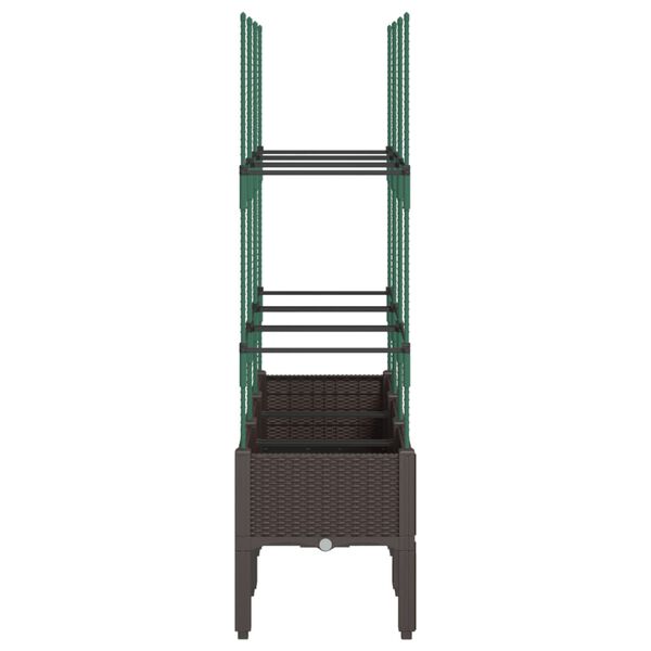 vidaXL Zahradn&iacute; truhl&iacute;k s trel&aacute;ž&iacute; hněd&yacute; 120 x 40 x 142,5 cm PP