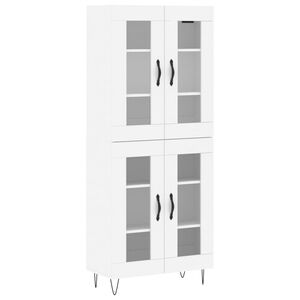 vidaXL Skř&iacute;ň highboard b&iacute;l&aacute; 69,5 x 34 x 180 cm kompozitn&iacute; dřevo