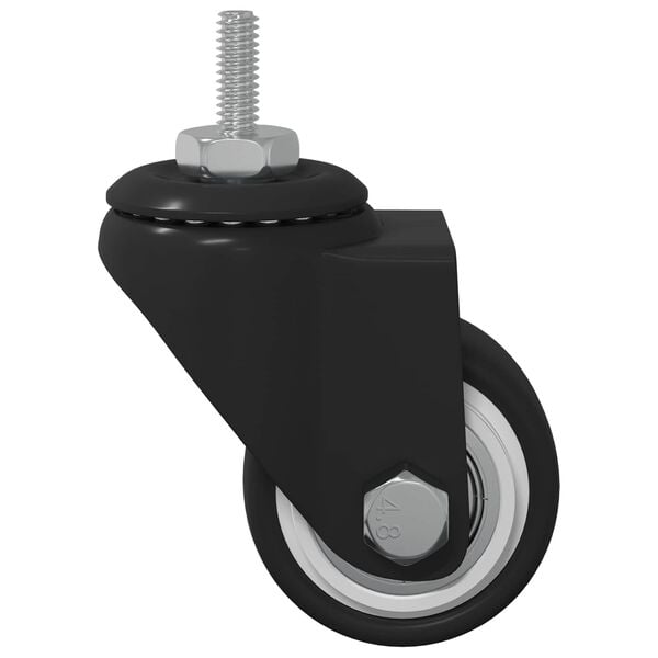 vidaXL Ot&aacute;čec&iacute; kolečko 2 pcs Čern&aacute; M6 mm Železo a nylon