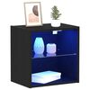 vidaXL Floating Shelf with LED Light 2 pcs Čern&aacute; 40 x 28,5 x 40 cm
