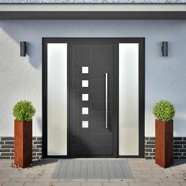 vidaXL Zahradn&iacute; truhl&iacute;ky 2 ks troj&uacute;heln&iacute;kov&eacute; 40x40x75 cm zvětral&aacute; ocel