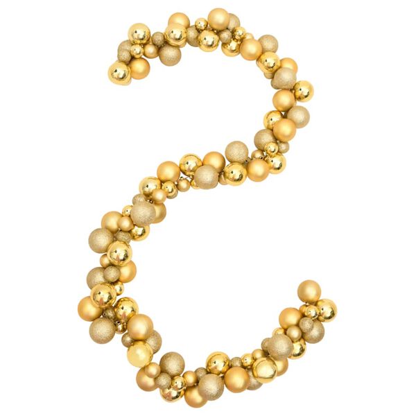 vidaXL Vánoční girlanda s koulemi zlatá 175 cm polystyren