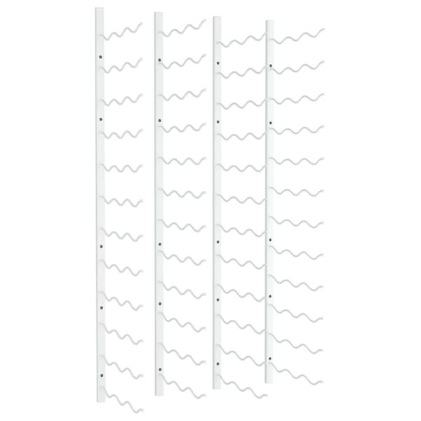 vidaXL N&aacute;stěnn&eacute; stojany na v&iacute;no na 36 lahv&iacute; 2 ks b&iacute;l&eacute; železo