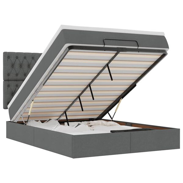 vidaXL Osmansk&yacute; r&aacute;m postele s matrac&iacute; tmavě &scaron;ed&aacute; 140x190cm textil