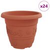 vidaXL Kulat&yacute; květin&aacute;č 24 ks Cihlově červen&aacute; &Oslash; 22 x 18 cm Plast