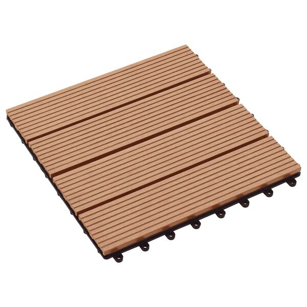 vidaXL Dlažba na terasu 11 pcs Teak 30 x 30 cm Dřevoplast