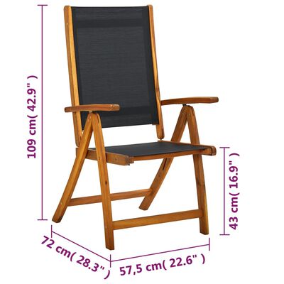 vidaXL Skládací zahradní židle 2 ks masivní akácie a textilen