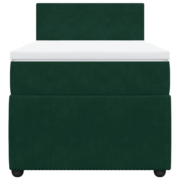 vidaXL Box spring postel s matrac&iacute; tmavě zelen&aacute; 100x200 cm samet