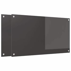 vidaXL Kuchyňsk&aacute; z&aacute;stěna 2 pcs Tmavě &scaron;ed&aacute; 90 x 50 cm tvrzen&eacute; sklo