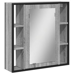 vidaXL Koupelnov&aacute; skř&iacute;ňka se zrcadlem &scaron;ed&aacute; sonoma 60x16x60 cm kompozit