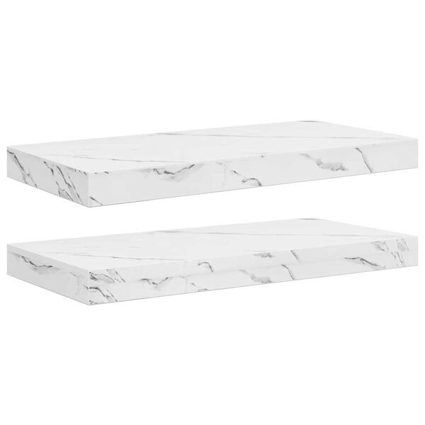 vidaXL N&aacute;stěnn&aacute; polička N&aacute;stěnn&yacute; 2 pcs B&iacute;l&yacute; mramor 50 x 23,5 x 4 cm