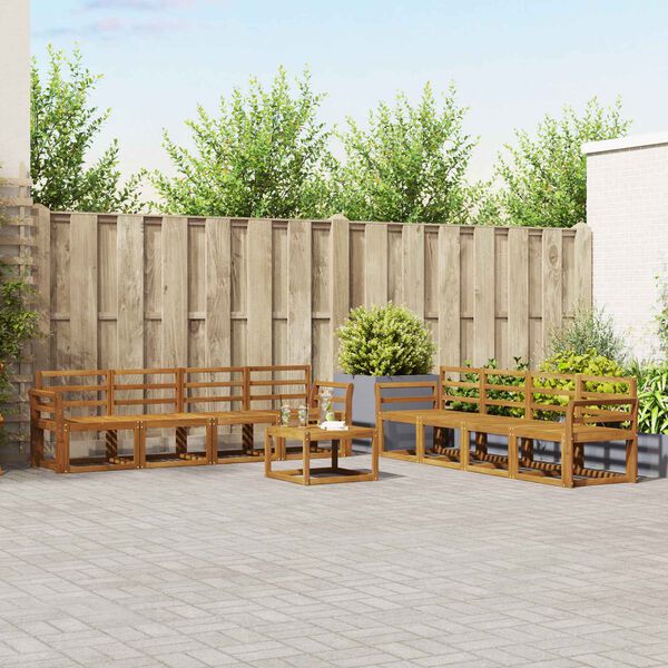 vidaXL Venkovn&iacute; pohovkov&aacute; souprava 9 pcs Př&iacute;rodn&iacute;