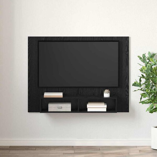 vidaXL Sestava TV skř&iacute;něk N&aacute;stěnn&yacute; Čern&yacute; dub 120 x 23,5 x 90 cm