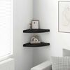 323920 vidaXL Floating Corner Shelves 2 pcs Black 35x35x3,8 cm MDF