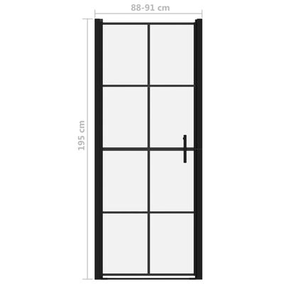 vidaXL Sprchové dveře tvrzené sklo 91 x 195 cm černé