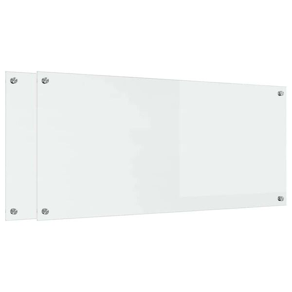 vidaXL Kuchyňská zástěna 2 pcs Transparentní 110 x 50 cm tvrzené sklo