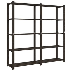 vidaXL 5patrov&yacute; &uacute;ložn&yacute; reg&aacute;l čern&yacute; 170x38x170 cm masivn&iacute; borov&eacute; dřevo