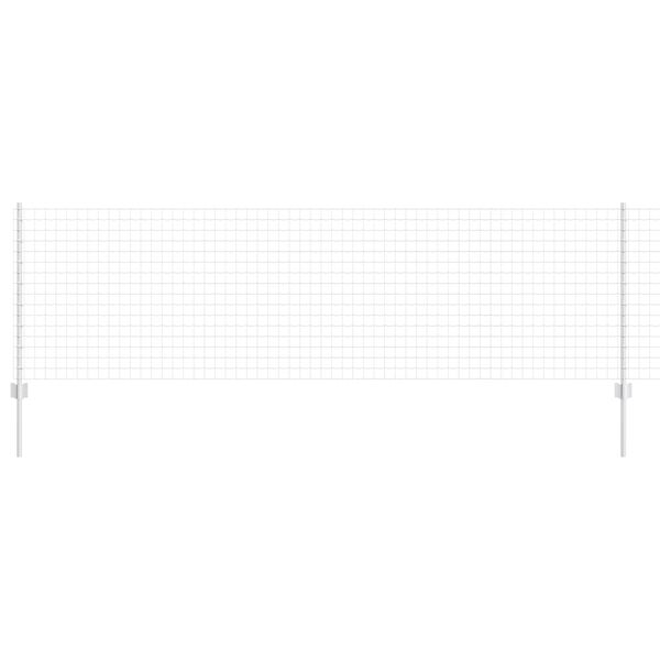 vidaXL Plot s sloupkem Stř&iacute;brn&aacute; 0,8 x 25 m Ocel