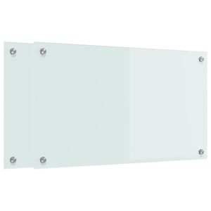 vidaXL Kuchyňsk&aacute; z&aacute;stěna 2 pcs B&iacute;l&aacute; 70 x 40 cm tvrzen&eacute; sklo