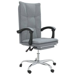 vidaXL Polohovac&iacute; kancel&aacute;řsk&aacute; židle světle &scaron;ed&aacute; textil